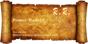 Remes Rudolf névjegykártya